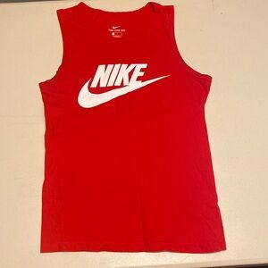 Nike Red and White Athletic Tank Top